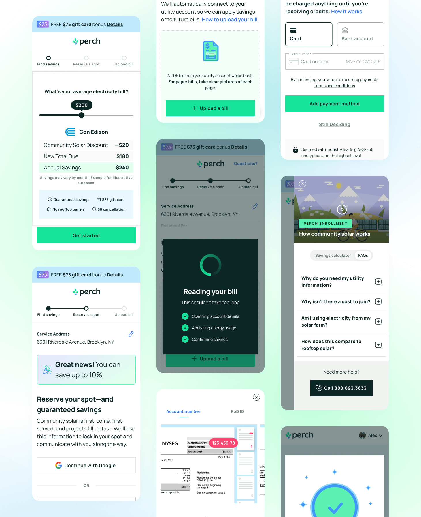 Image of Perch Enrollment Screens